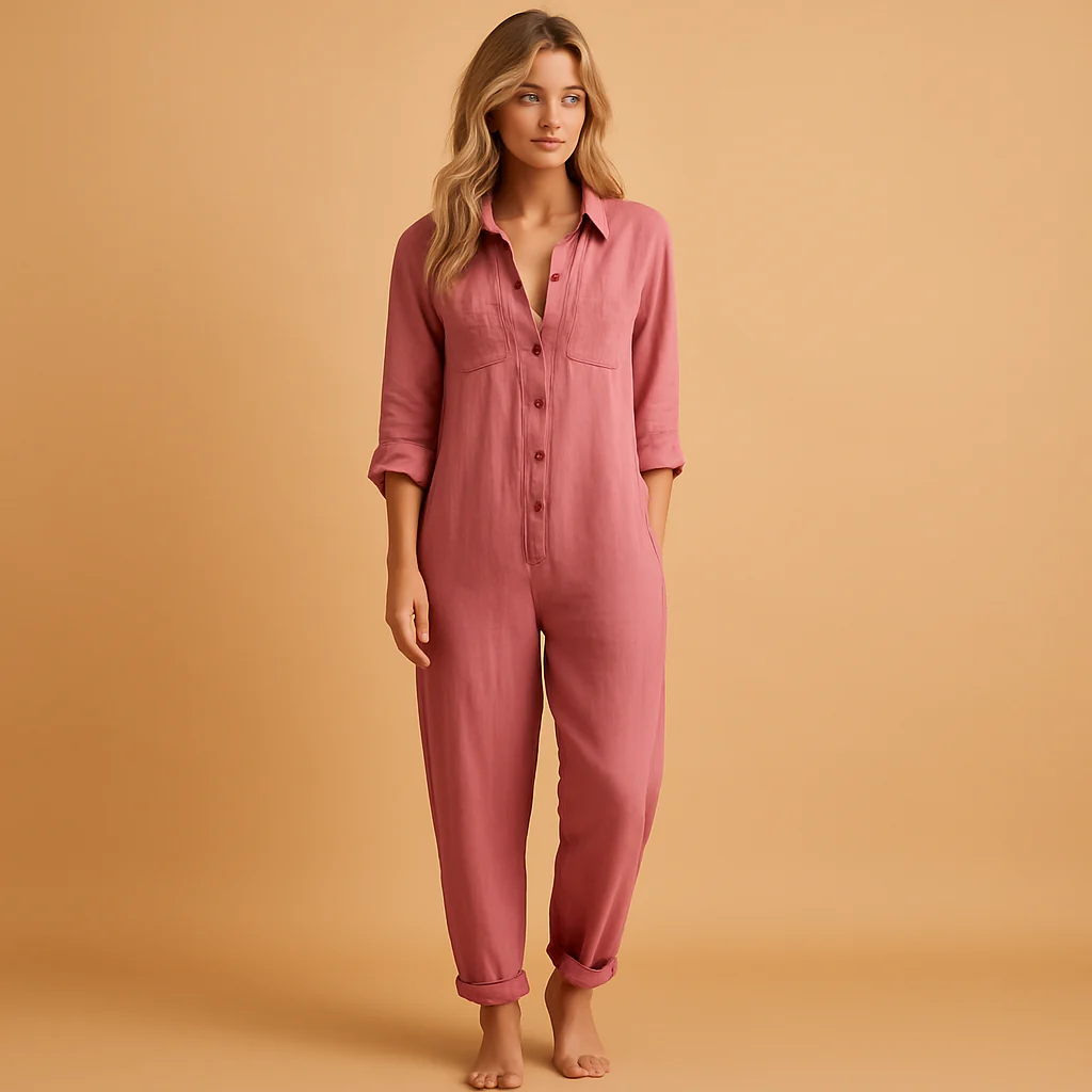 Getailleerde jumpsuit met polokraag voor dames | Asha - Afbeelding 2