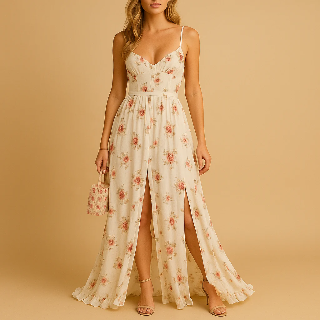 Kanten bloemen midi-jurk voor dames | Noëlle - Afbeelding 4