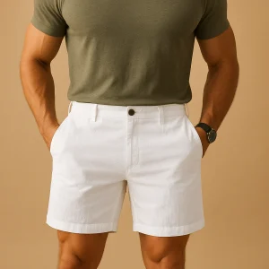 Korte broek heren van ademend materiaal met relaxed fit | Floris