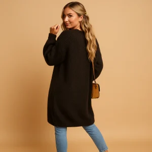 Klassiek gebreid damesvest met open voorkant | Evelien