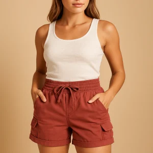 Klassieke cargoshort met zakken voor dames | Mirthe