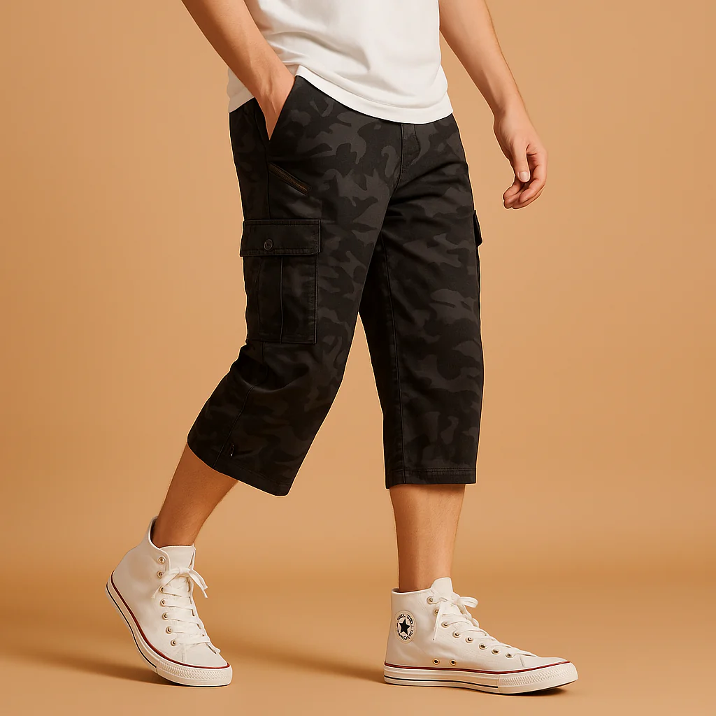 Lange cargo short van katoen voor heren | Rens - Afbeelding 2