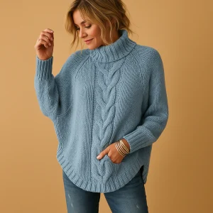 Lange chunky gebreide trui voor dames | Marieke