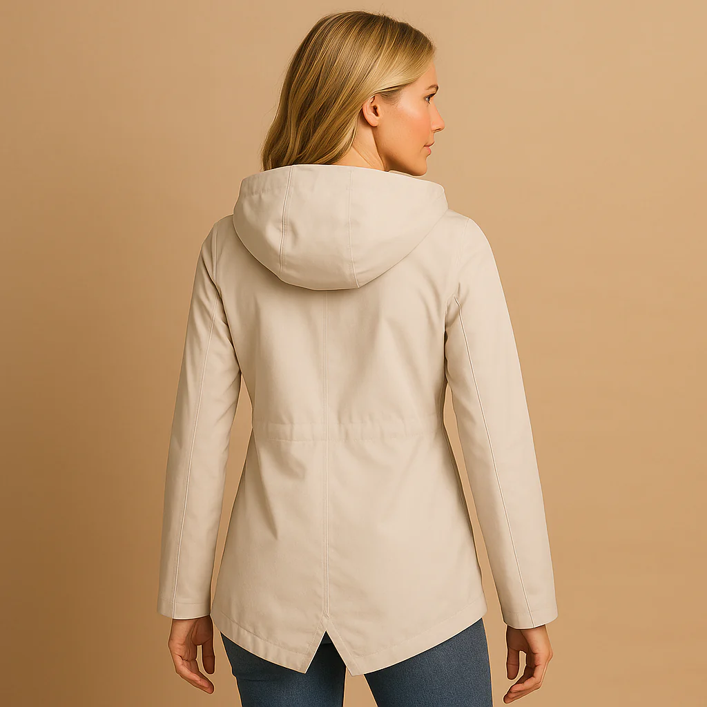 Lange waterafstotende regenjas met capuchon voor dames | Femke - Afbeelding 3