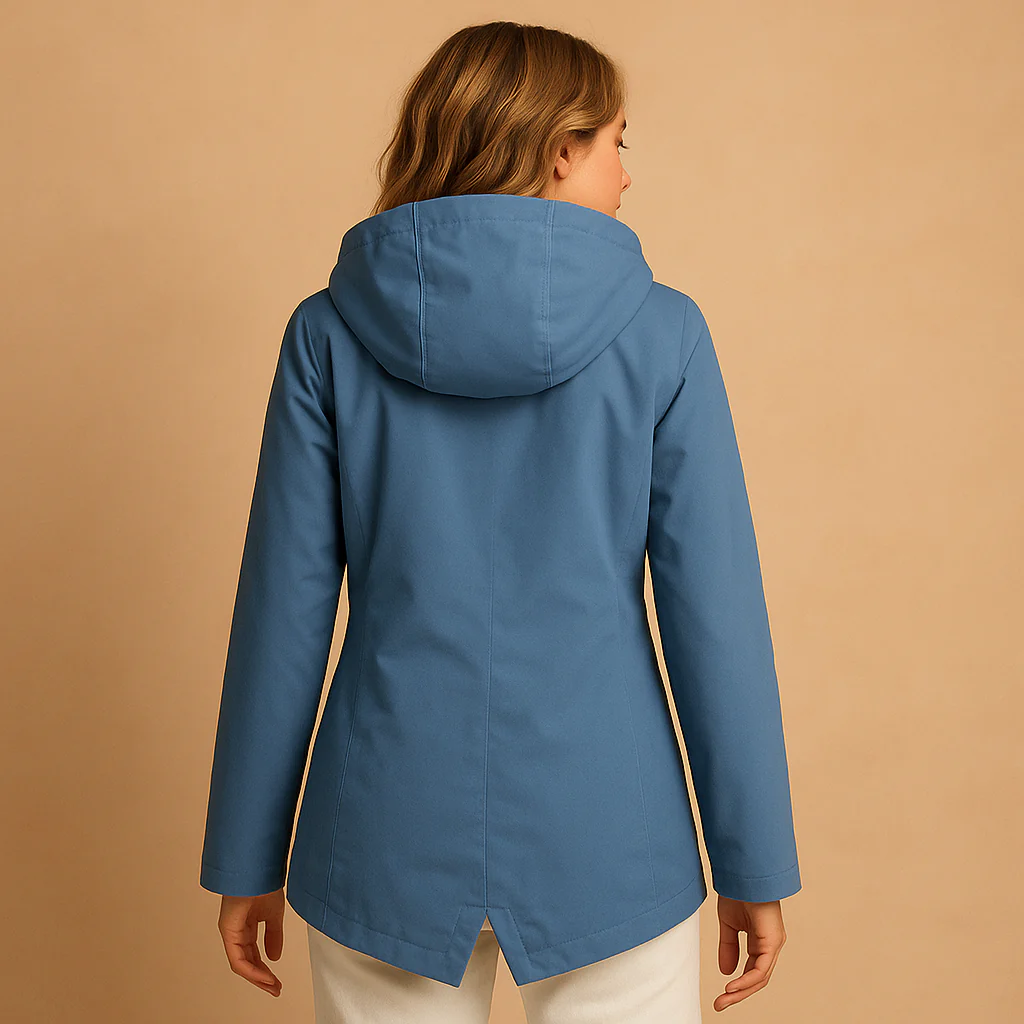 Lange waterafstotende regenjas met capuchon voor dames | Femke - Afbeelding 5