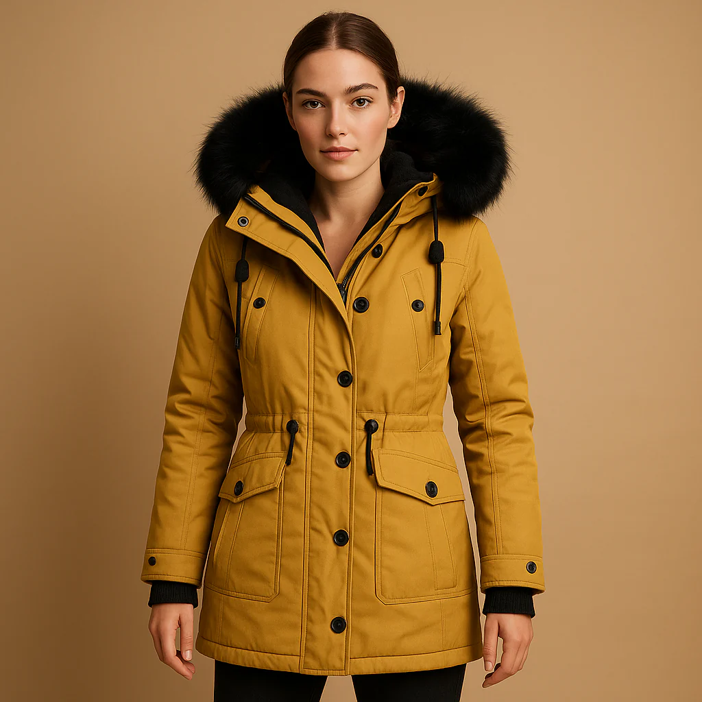 Lange waterdichte winterjas met bontkraag voor dames | Yara - Afbeelding 7