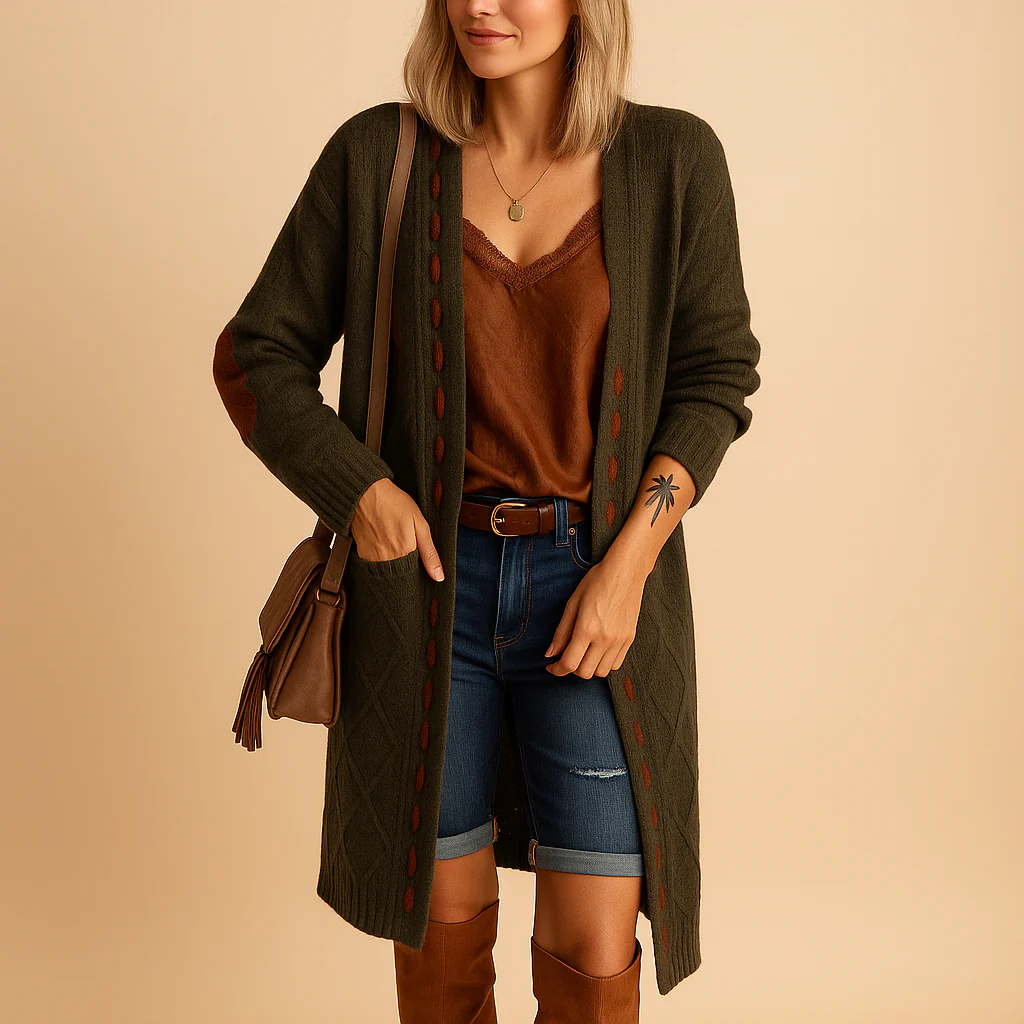 Lichtgewicht gebreid vest met capuchon voor dames | Evelien - Afbeelding 6