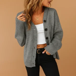 Losvallend damesvest met open voorkant | Milou