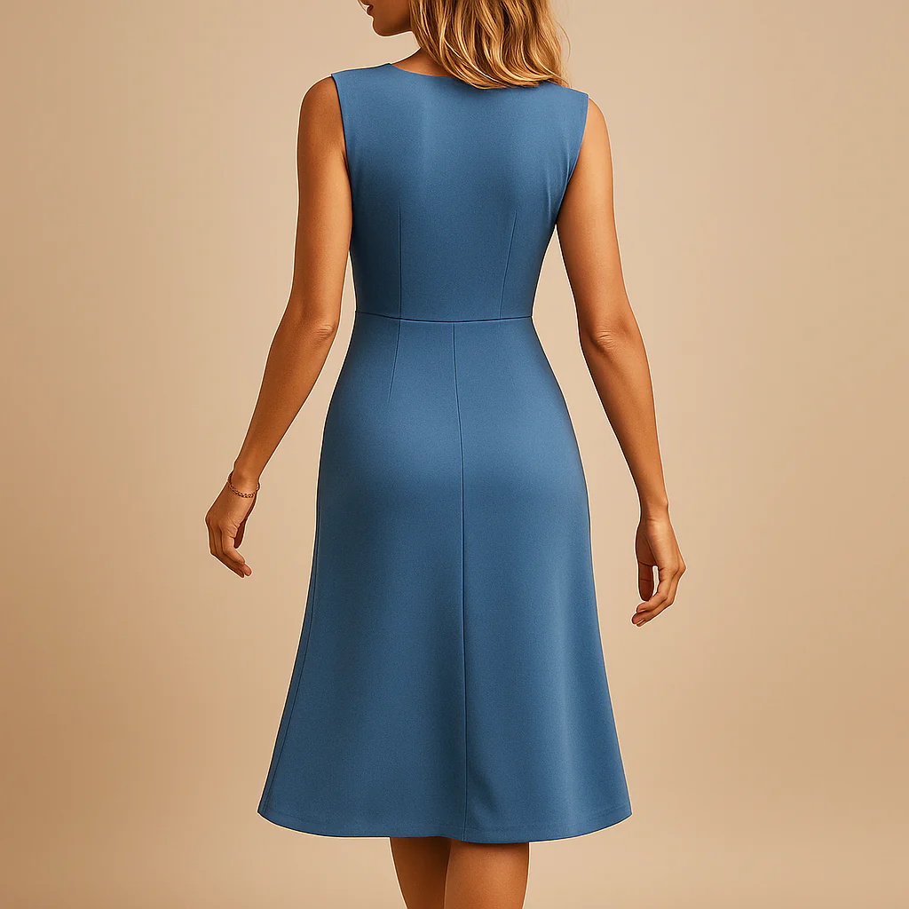 Luchtige knielange zomerjurk zonder mouwen voor dames | Maud - Afbeelding 7