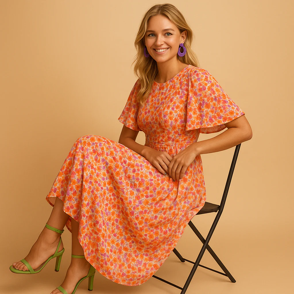 Maxi zomerjurk met V-hals en bloemenprint voor dames | Isabella - Afbeelding 4