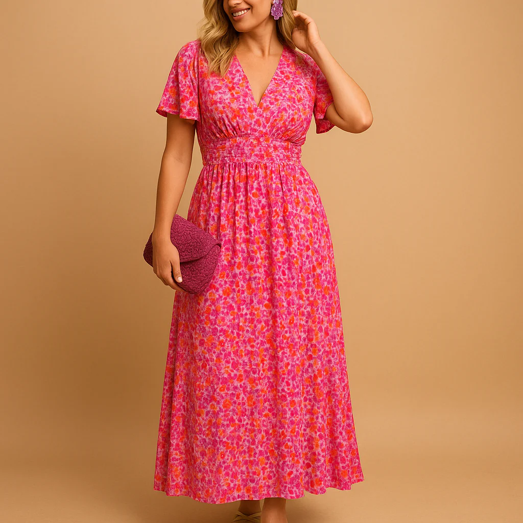 Maxi zomerjurk met V-hals en bloemenprint voor dames | Isabella - Afbeelding 6