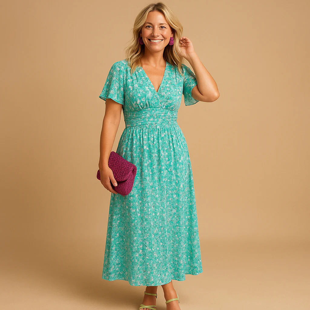 Maxi zomerjurk met V-hals en bloemenprint voor dames | Isabella - Afbeelding 7