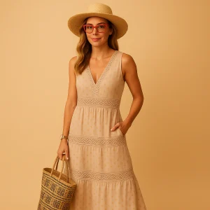 Maxi zomerjurk met vloeiende pasvorm voor dames | Celeste