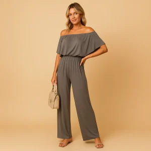 Off-shoulder zomer jumpsuit met los silhouet voor dames | Catrien