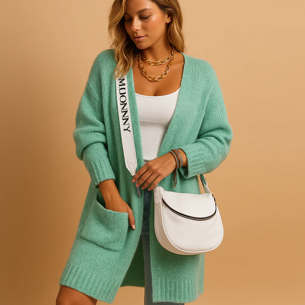 Oversized damesvest met open voorkant en elegante snit | Veerle - Afbeelding 3