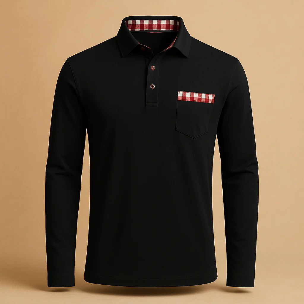 Polo shirt met lange mouwen en kraag voor heren | Mats - Afbeelding 3