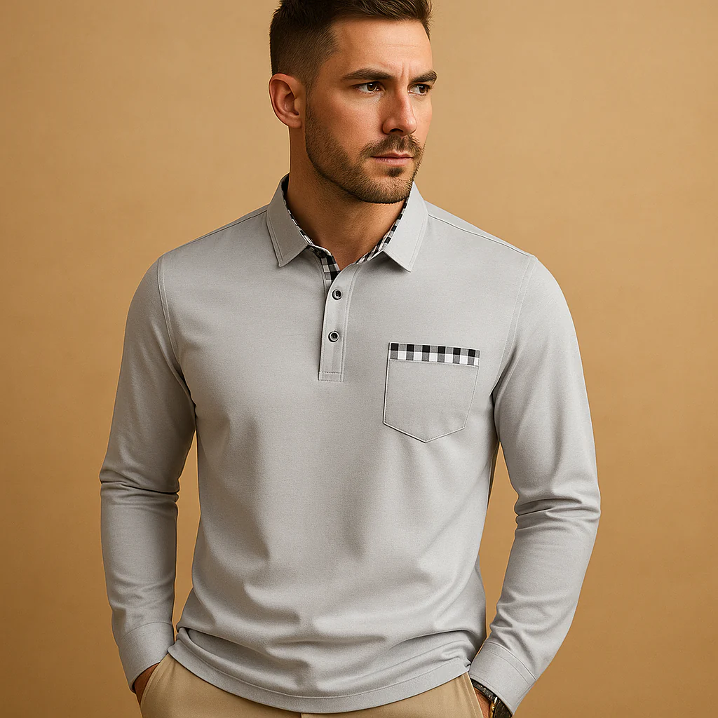 Polo shirt met lange mouwen en kraag voor heren | Mats - Afbeelding 6