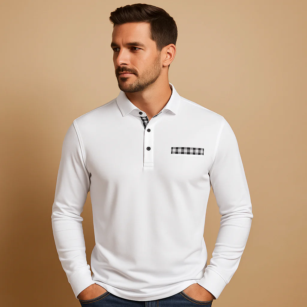 Polo shirt met lange mouwen en kraag voor heren | Mats - Afbeelding 8