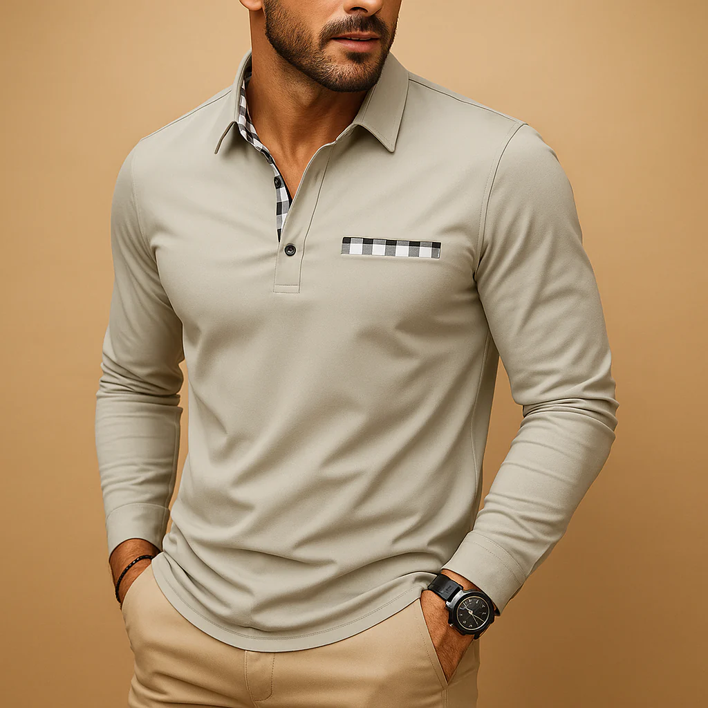 Polo shirt met lange mouwen en kraag voor heren | Mats - Afbeelding 7