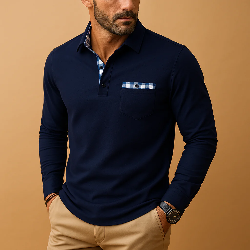 Polo shirt met lange mouwen en kraag voor heren | Mats - Afbeelding 5
