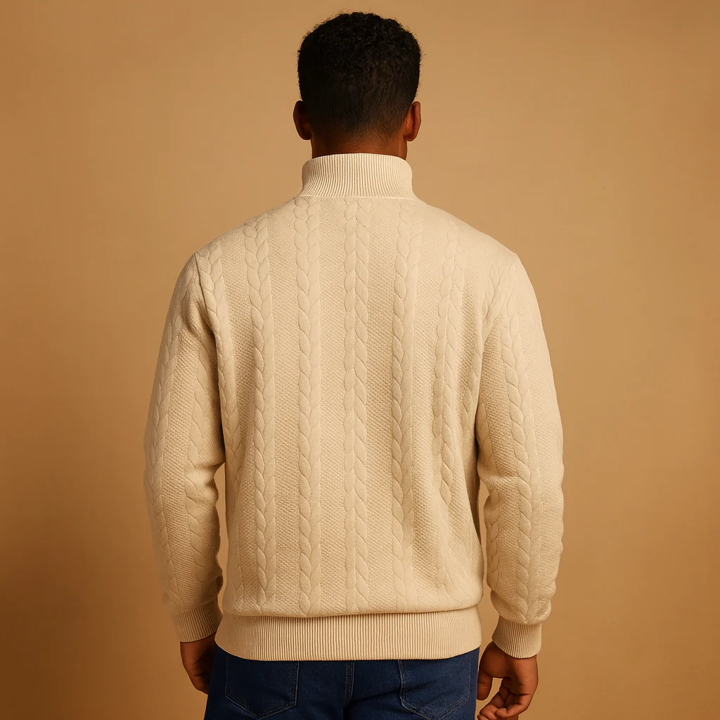Pullover met kwart rits en relaxed fit voor heren | Ruben - Afbeelding 3