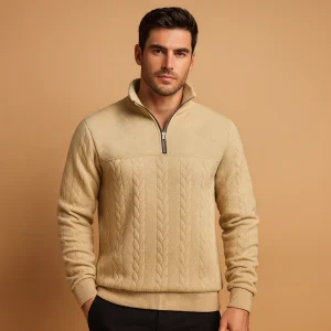 Pullover met kwart rits en relaxed fit voor heren | Ruben