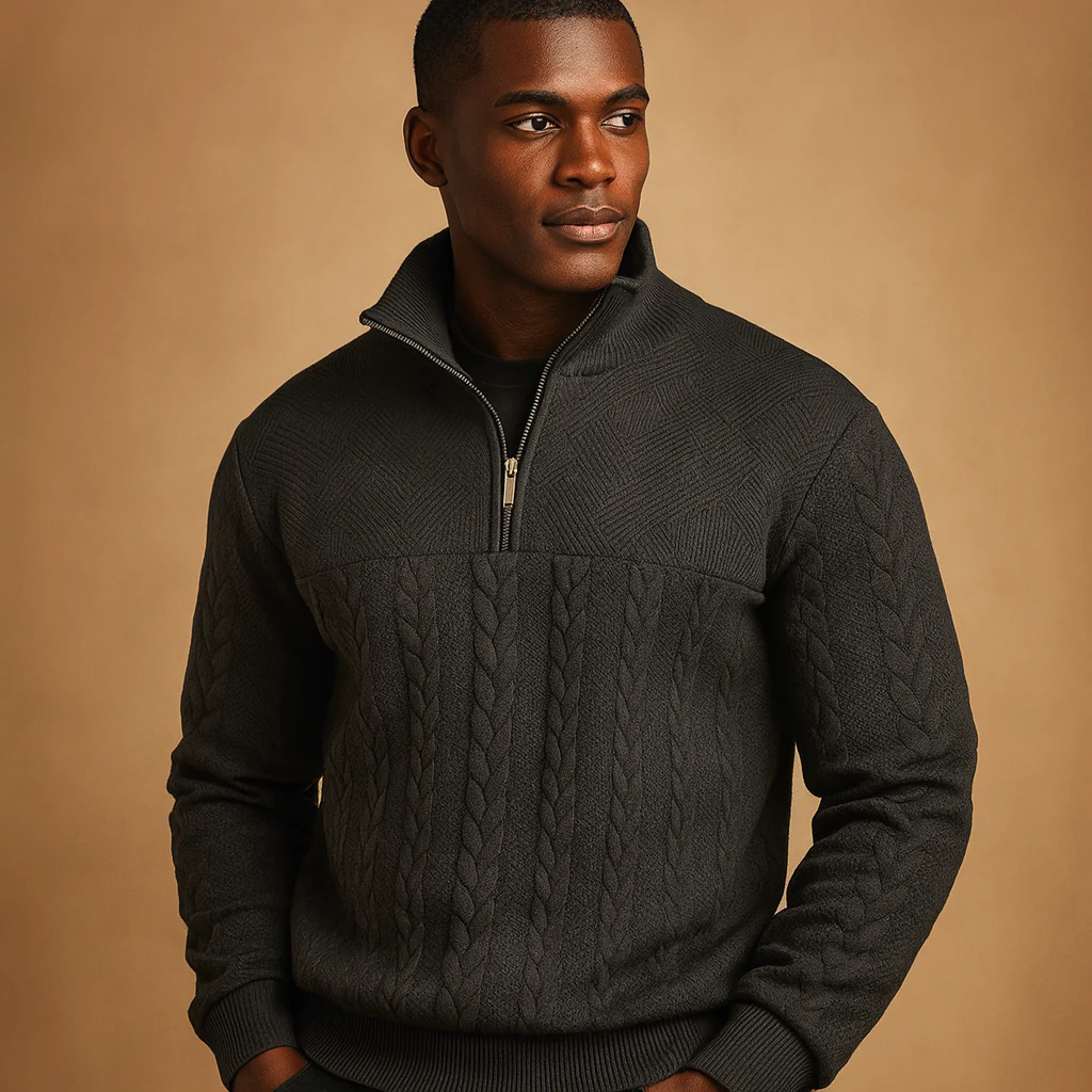 Pullover met kwart rits en relaxed fit voor heren | Ruben - Afbeelding 6
