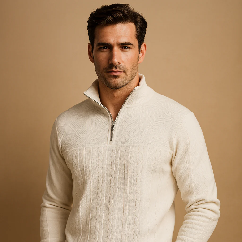 Pullover met kwart rits en relaxed fit voor heren | Ruben - Afbeelding 7