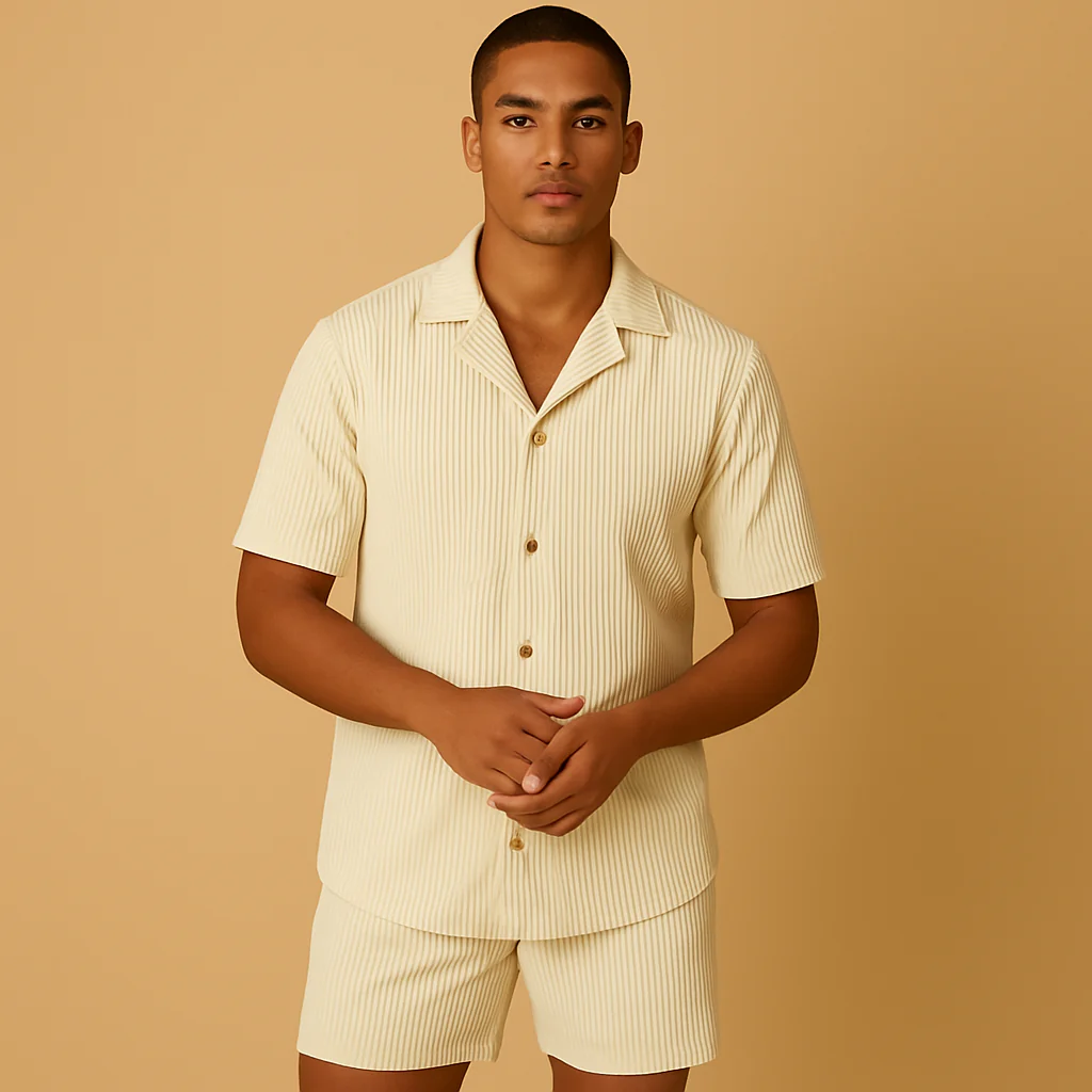 Tweedelige zomeroutfit voor heren met verfijnd design | Bram - Afbeelding 2