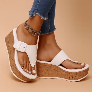 Verhoogde comfort sandalen met platformzool voor dames | Elina