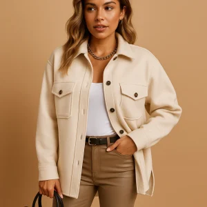 Wind- en waterdicht damesjack met kraag en knopen | Renée