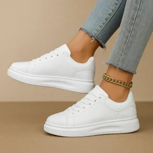 Witte sneakers met minimalistisch design voor dames | Jinte