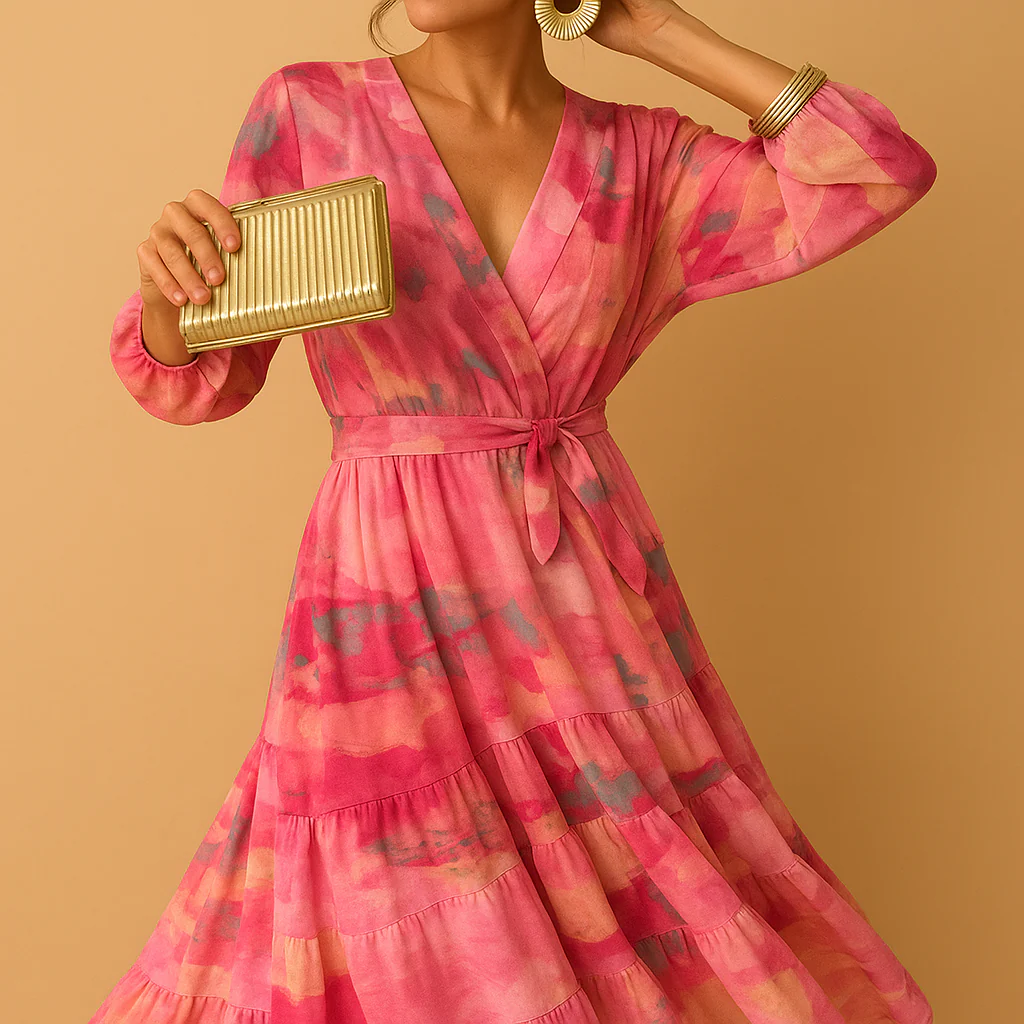 Lange zomerjurk met lange mouwen voor dames | Yara - Afbeelding 4