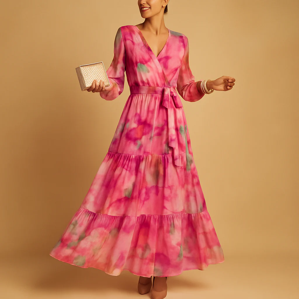 Lange zomerjurk met lange mouwen voor dames | Yara - Afbeelding 2