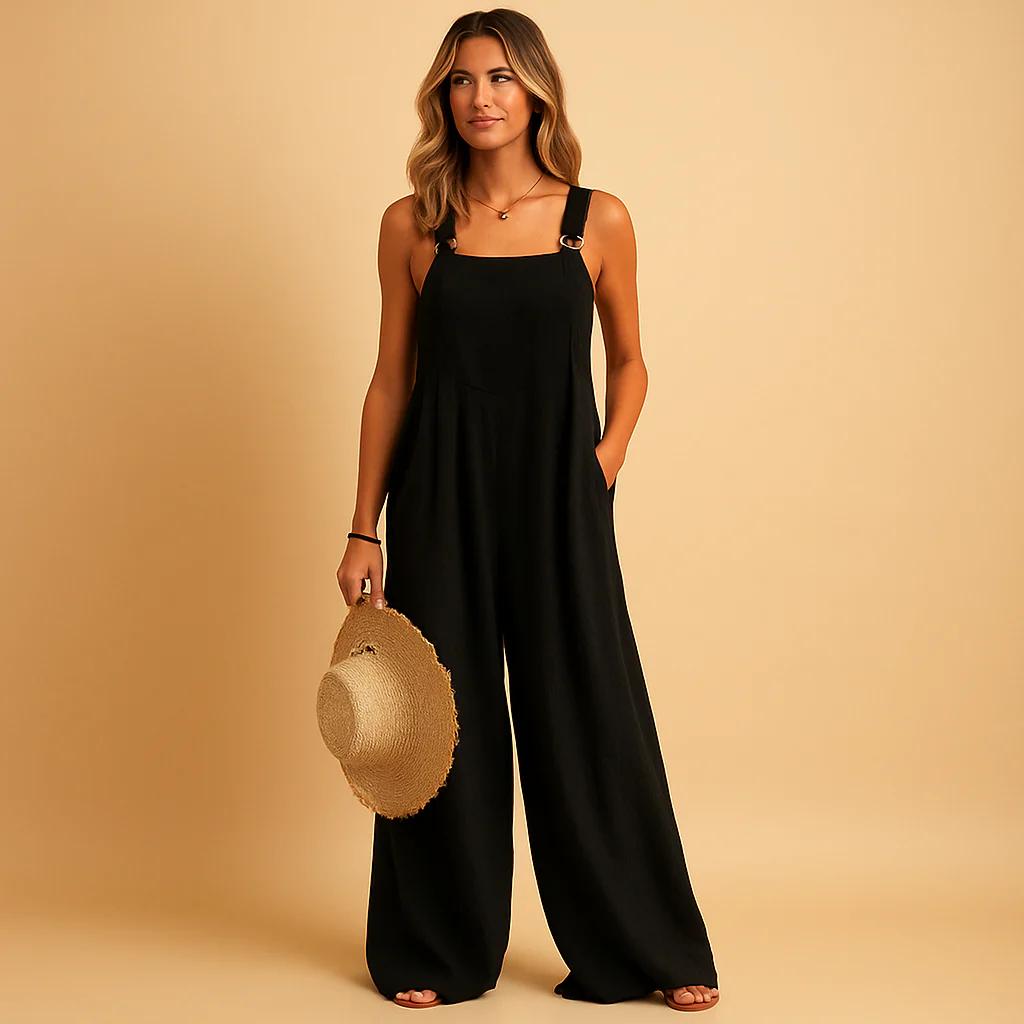 Zomerse jumpsuit met hoge taille en wijde pijpen voor dames | Yara - Afbeelding 4